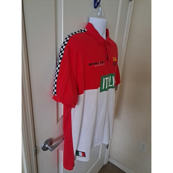 Eternity bc/ad Motor Sport Italy Italia Embroidered Green Red White Polo Sz 3XL - Picture 3 of 8